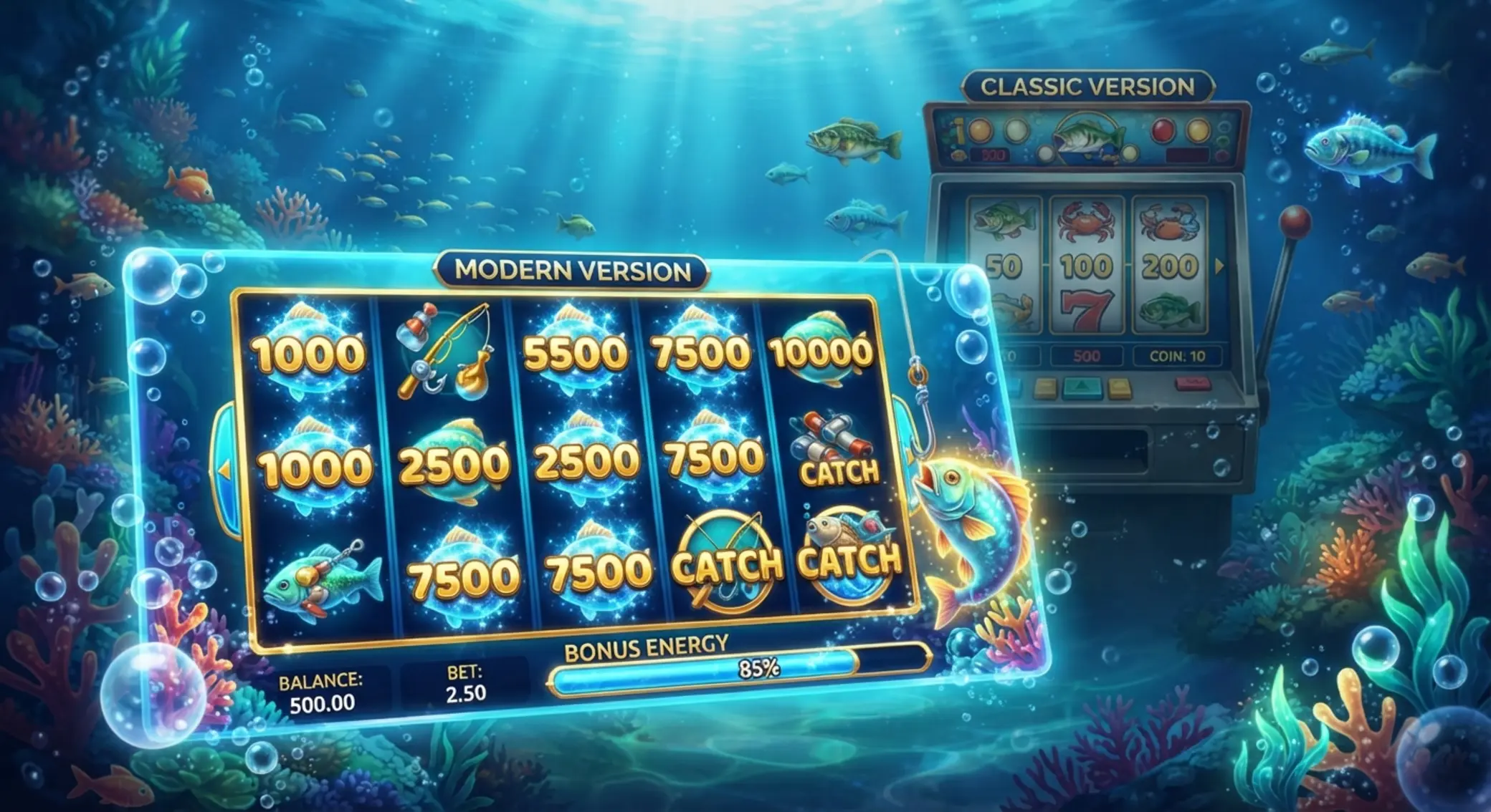 Porównawcza ilustracja Big Bass Bonanza 1000 i klasycznego klimatu serii