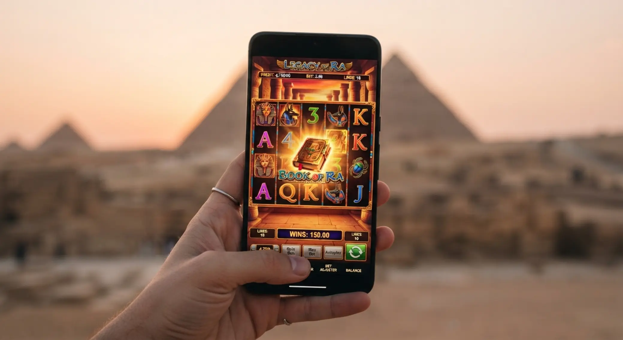 Mobilna wersja Book of Ra Magic Book of Ra Magic na ekranie smartfona