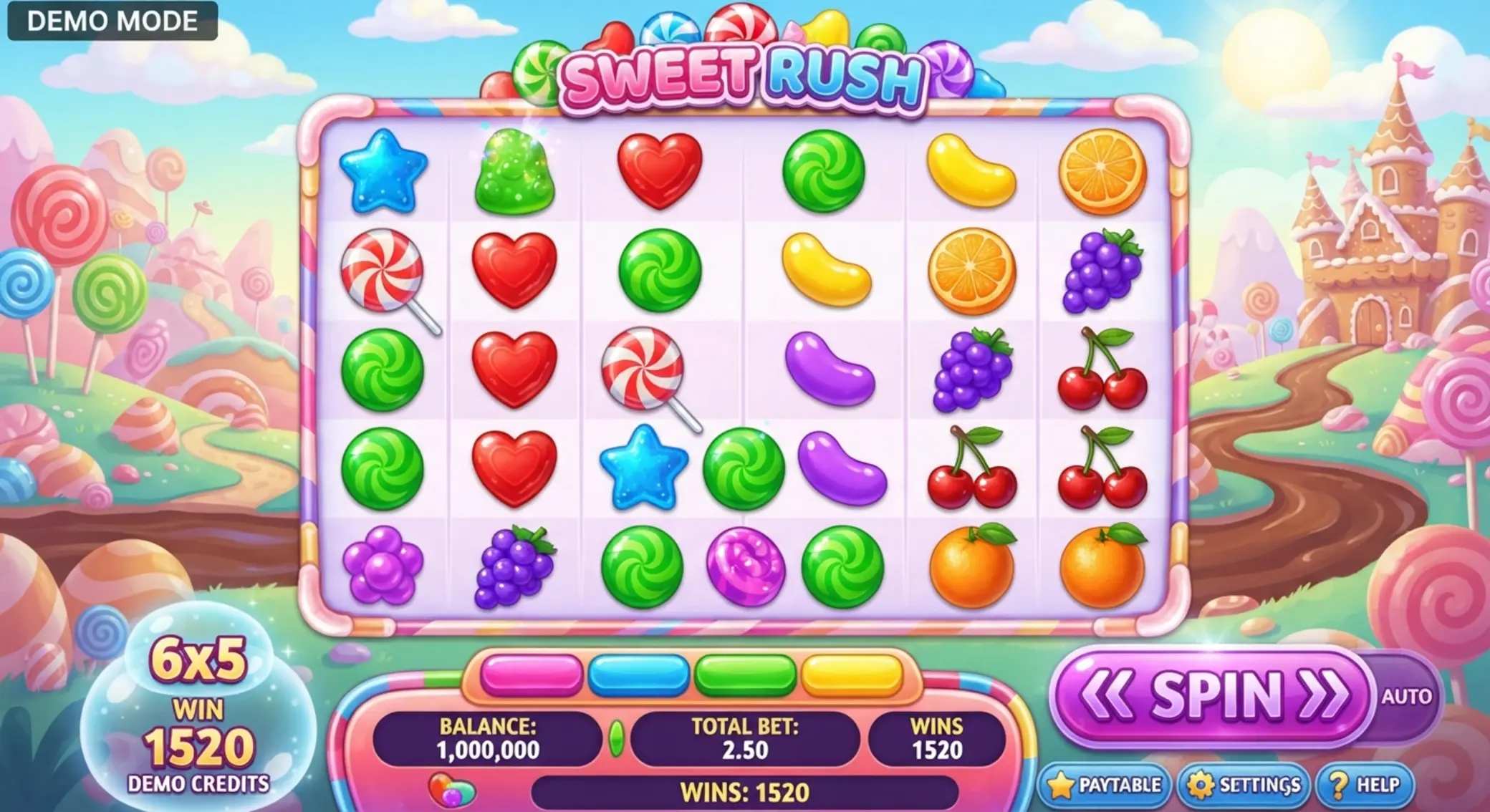 Ekran główny Sweet Bonanza 1000 w trybie demo